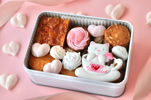 バレンタインのミニクッキー缶