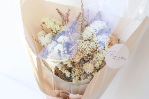 ラッピングブーケ -ベージュピンク-