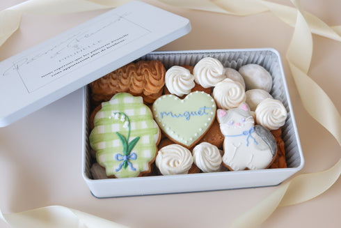 スズランのクッキー缶 ねこ