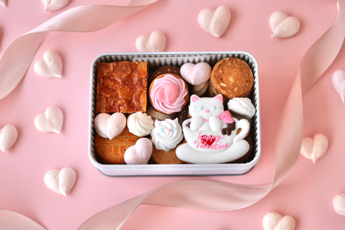 バレンタインのミニクッキー缶