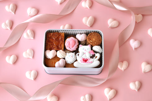 バレンタインのミニクッキー缶