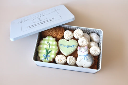 スズランのクッキー缶 ねこ